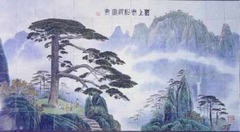 生產大型庭院陶瓷壁畫---淄博中信陶瓷花紙公司