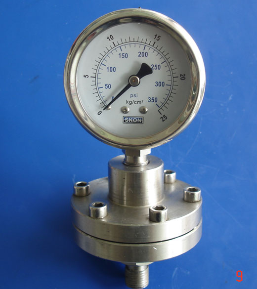 供應全不銹鋼螺紋式隔膜壓力表