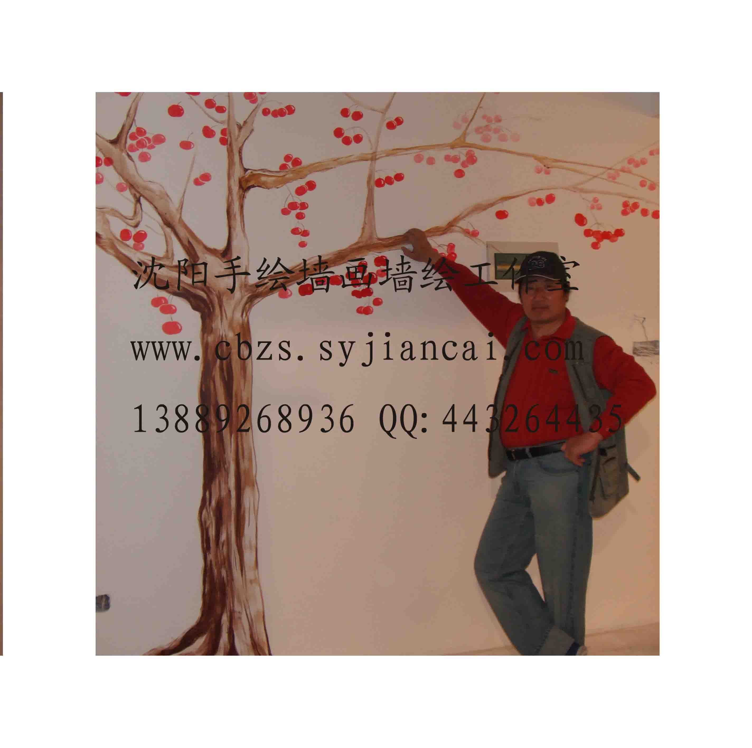 盤錦手繪墻畫-68