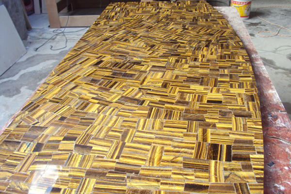 虎眼石馬賽克/虎眼石瓷磚/虎眼石油酒店吧臺/背景墻