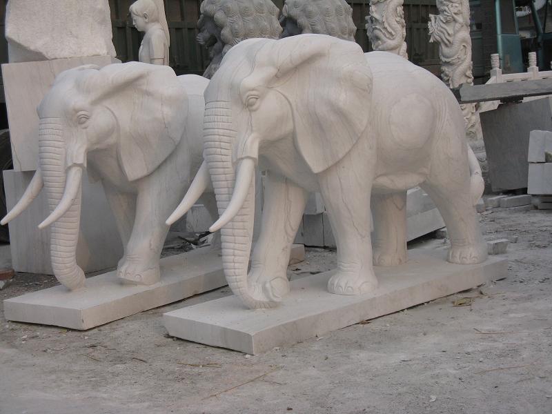石雕大象，青石大象，漢白玉大象