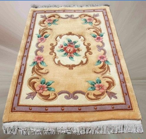 純手工羊毛地毯加細款手工剪花圖案1*2米