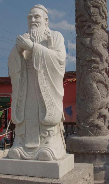 石雕孔子，青石孔子，漢白玉孔子，孔子標準像