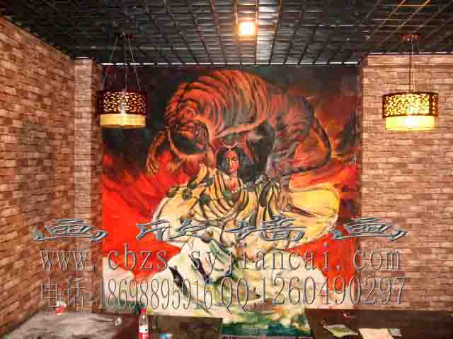 沈陽酒店手繪墻畫634