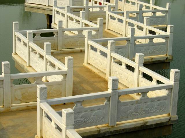 石雕橋，小橋流水石欄護欄，橋欄，欄桿欄板，青石、漢