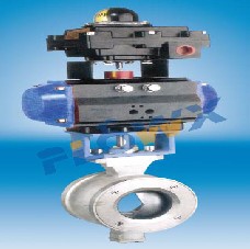 氣動V型調節對夾球閥