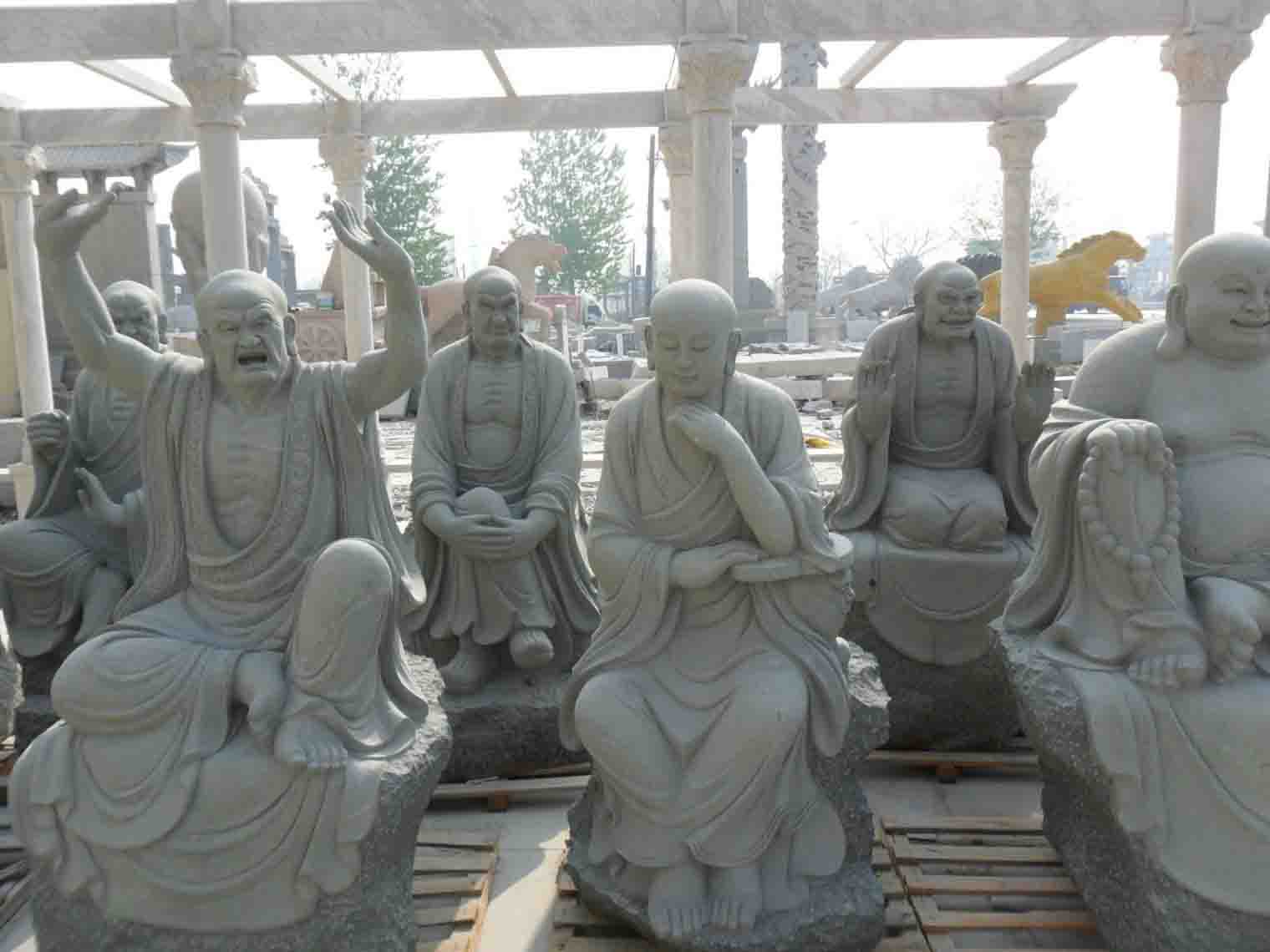 石雕，佛像雕塑，十八羅漢