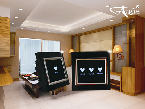 黑色水晶玻璃遙控智能開關