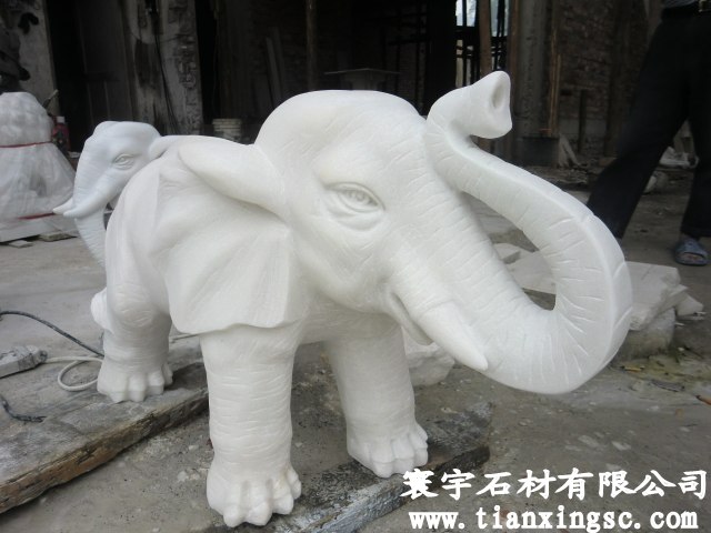 供應漢白玉石雕大象