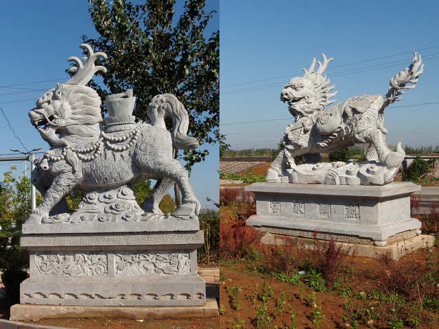 中華華美供應(yīng)石雕麒麟，鑄鐵麒麟