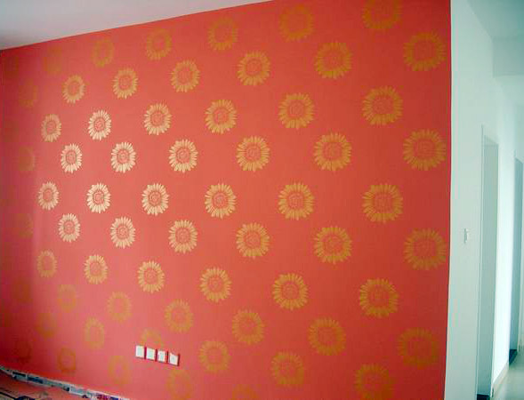 現在流行的一種裝修是液體壁紙裝修使墻體襯托家居的D