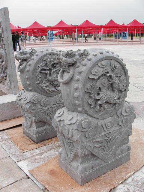 石雕抱鼓石，石獅門墩，抱鼓石，石鼓、門枕石，門鼓、