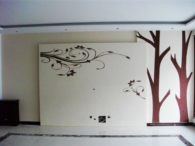 金鷹小區硅藻泥電視背景墻效果圖