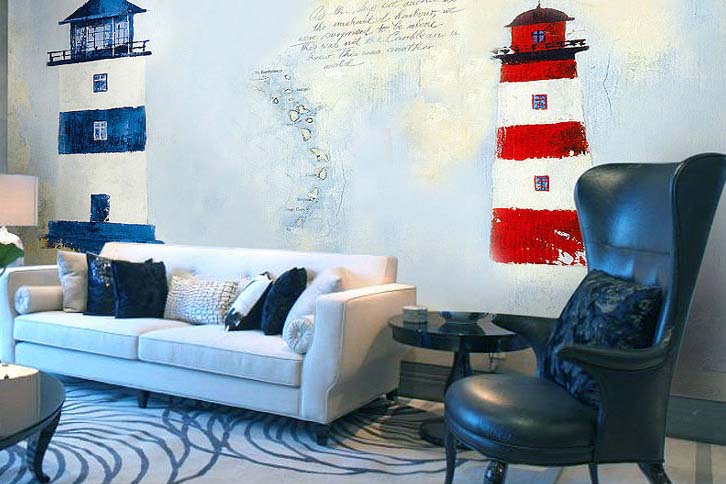 壁紙紙壁畫廠家 專業定制無縫壁畫 地中海墻畫 地中