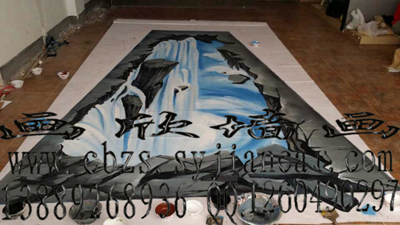 三海關3D立體畫、手繪墻畫