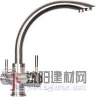 高質享受-304不銹鋼弧形三水道廚房水龍頭