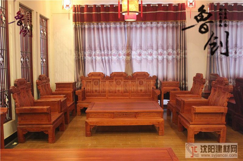 大果紫檀刺猬紫檀國色天香沙發魯創紅木