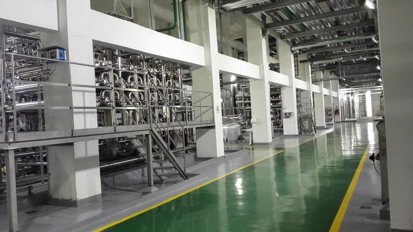 遼寧益海嘉里11米層車間地面防腐耐磨防塵防護地坪。