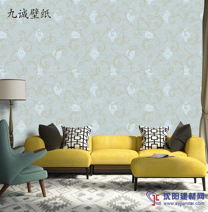 沈陽壁紙_九誠無紡布壁紙_簡約現代客廳背景墻