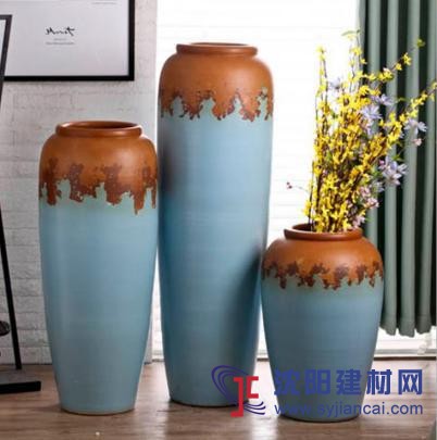 歐式陶瓷三件套干花花瓶