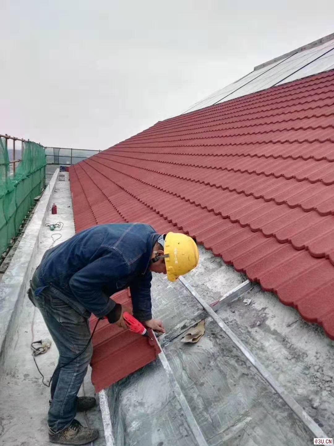 北京彩石金屬瓦鋼結構屋面瓦平改坡鍍鋁鋅瓦圓弧瓦